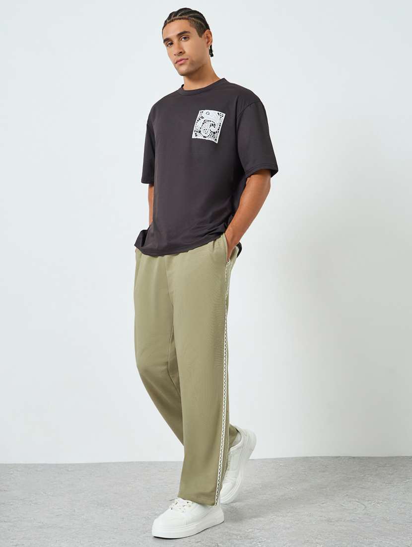 men side striped relaxed fit full length track pant - 22394903 -  Standard Image - 3