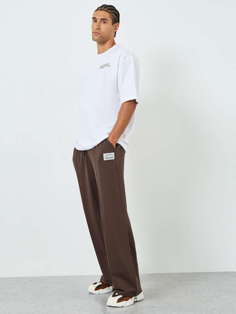 men solid mid rise full length track pant - 22394911 -  Standard Image - 3