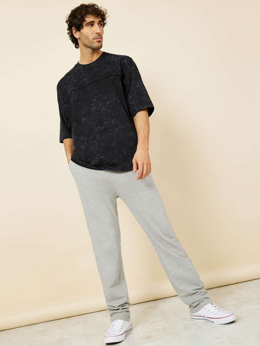 men solid mid rise full length track pant - 22394928 -  Standard Image - 3