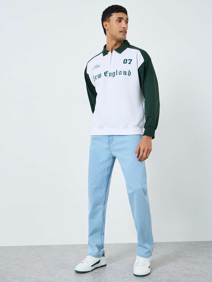 men plain mid rise full length straight jeans - 22394955 -  Standard Image - 3