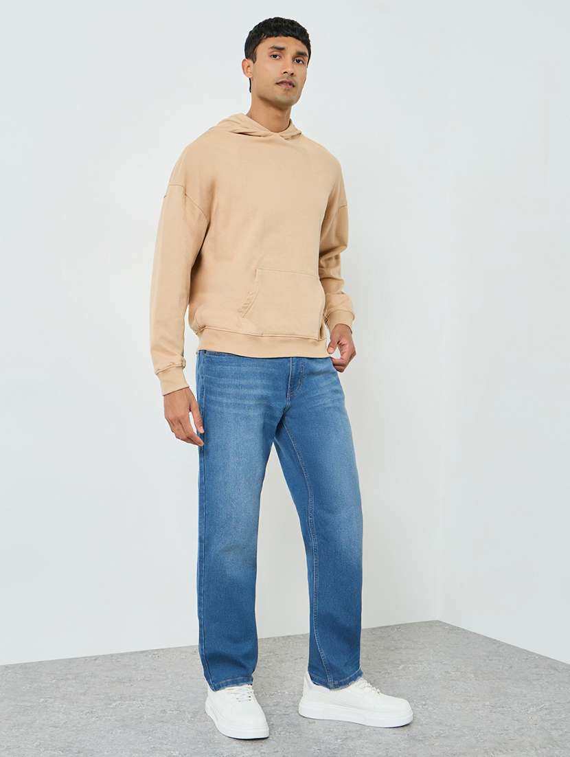 men washed mid rise full length straight jeans - 22394964 -  Standard Image - 3