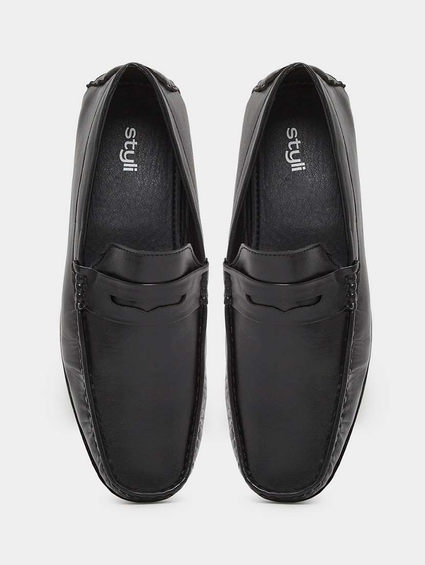 men black slip on formal shoes - 22394989 -  Standard Image - 3