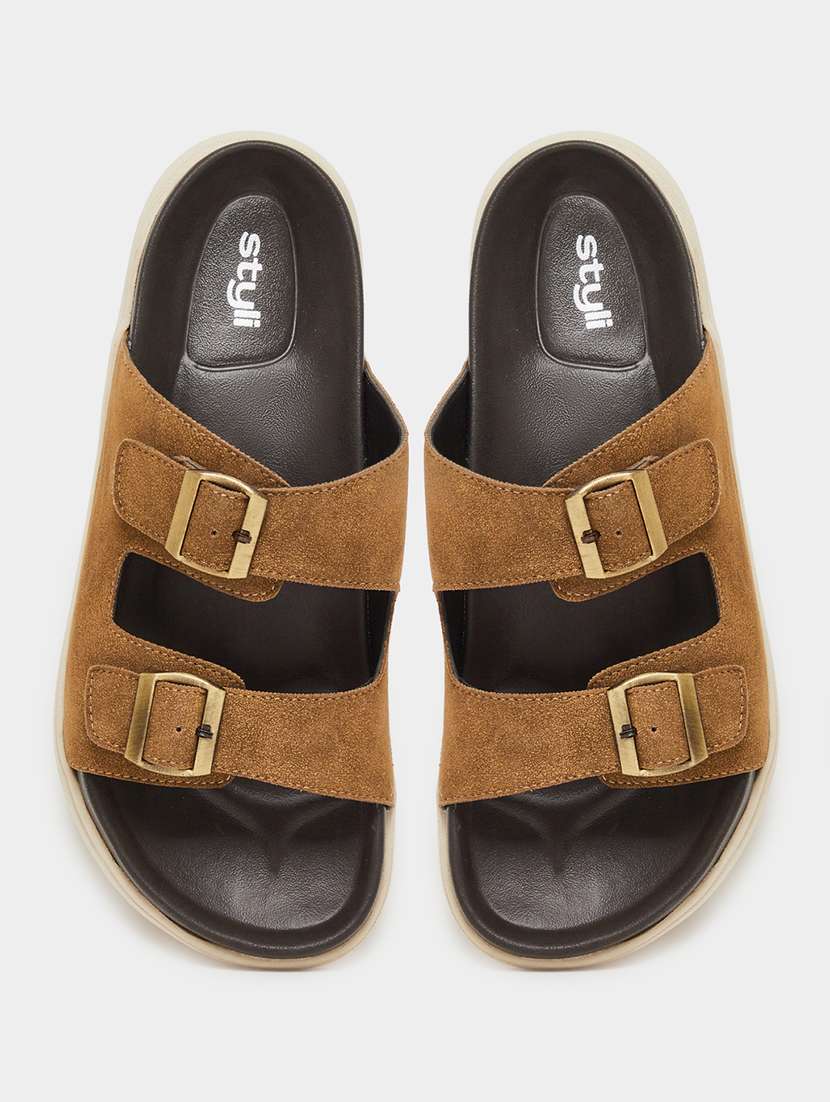 men tan slip on sandal - 22395017 -  Standard Image - 3