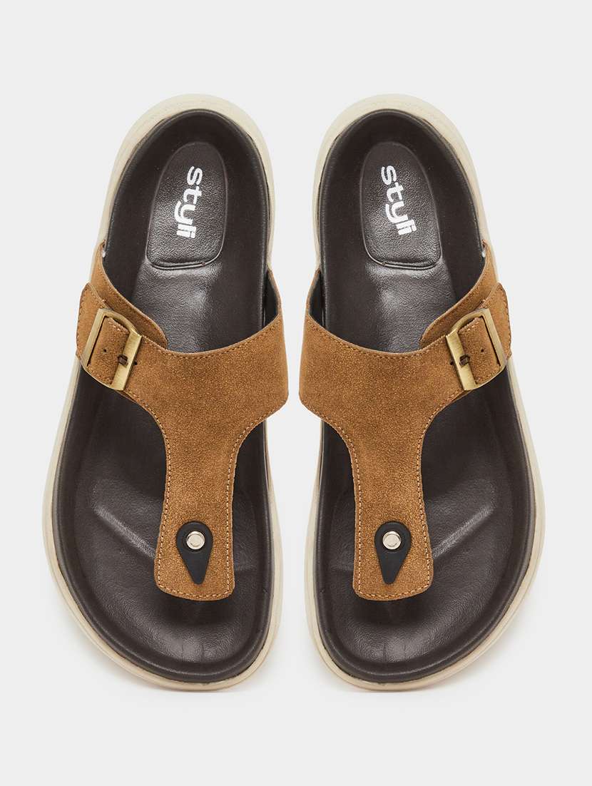 men solid toe seperator sandal - 22395018 -  Standard Image - 3