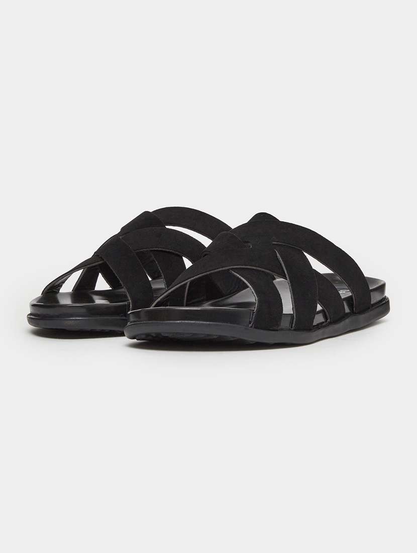 men black slip on sandal