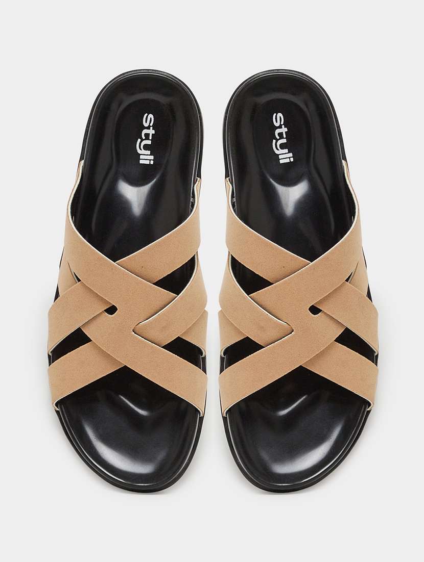 men beige slip on sandal - 22395022 -  Standard Image - 3