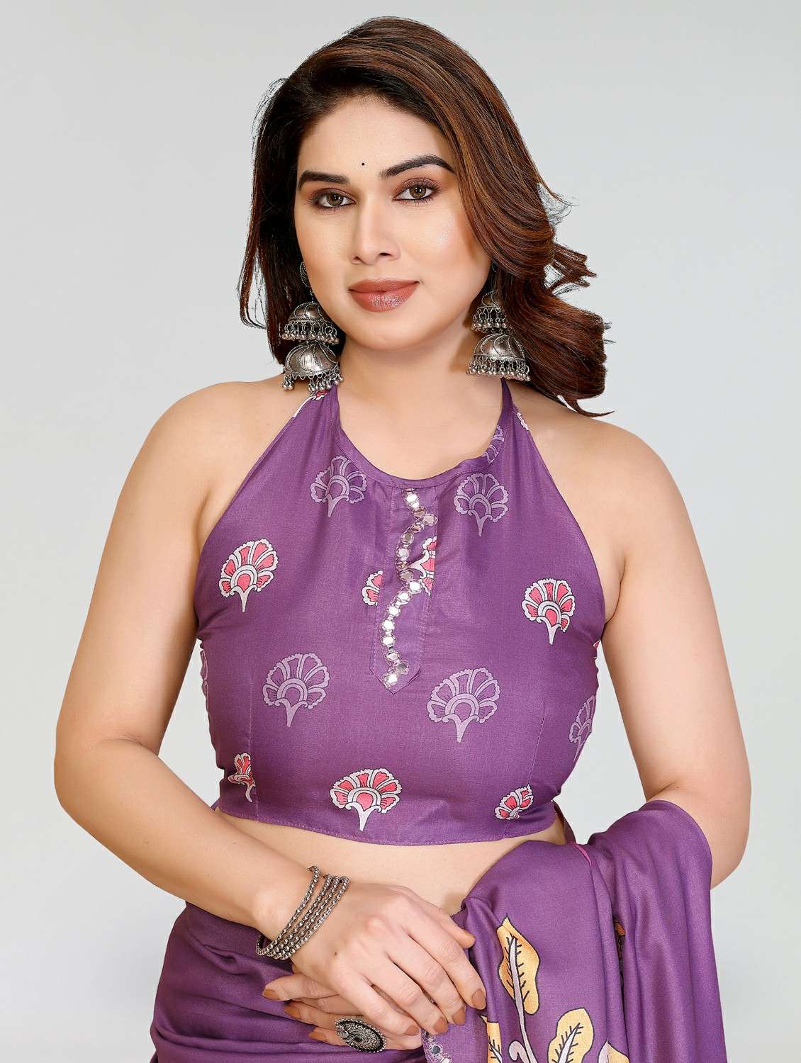 Women Kalamkari Printed Saree With Blouse - 22395055 -  Standard Image - 5