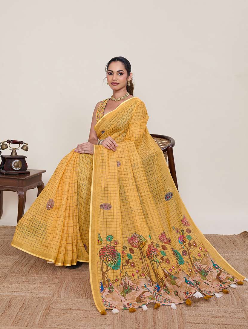 women printed casual wear saree with blouse - 22395091 -  Standard Image - 3