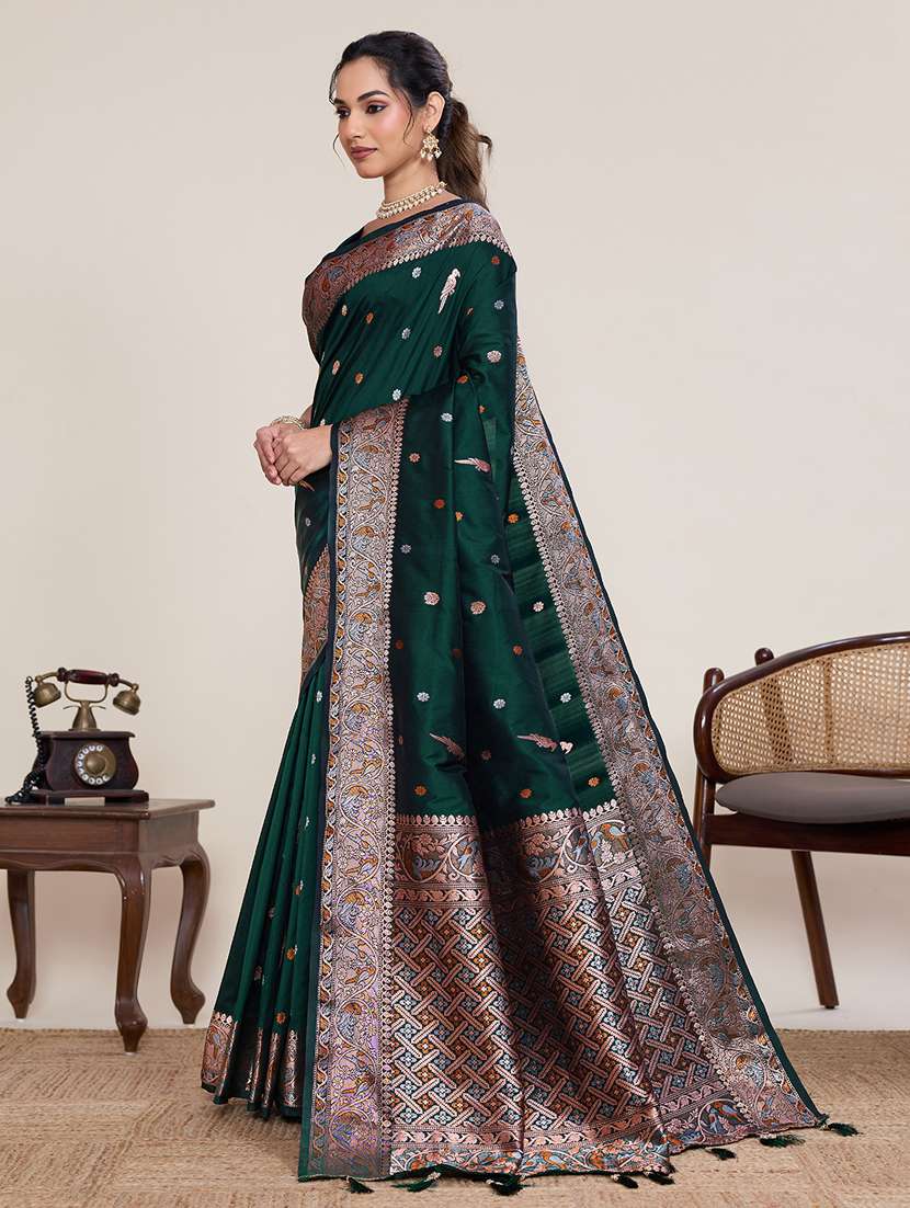 women self design bordered saree with blouse - 22395093 -  Standard Image - 3