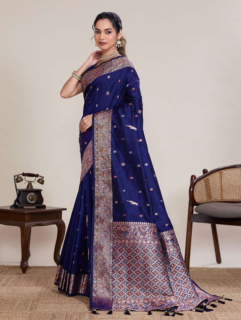 women self design bordered saree with blouse - 22395095 -  Standard Image - 3