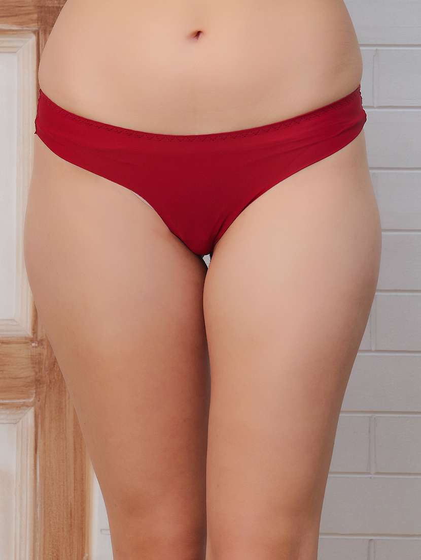 women solid low rise thongs panty