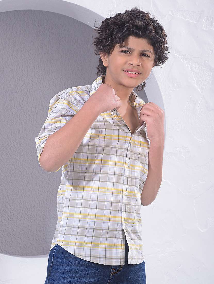 boys collared long sleeve regular fit shirt