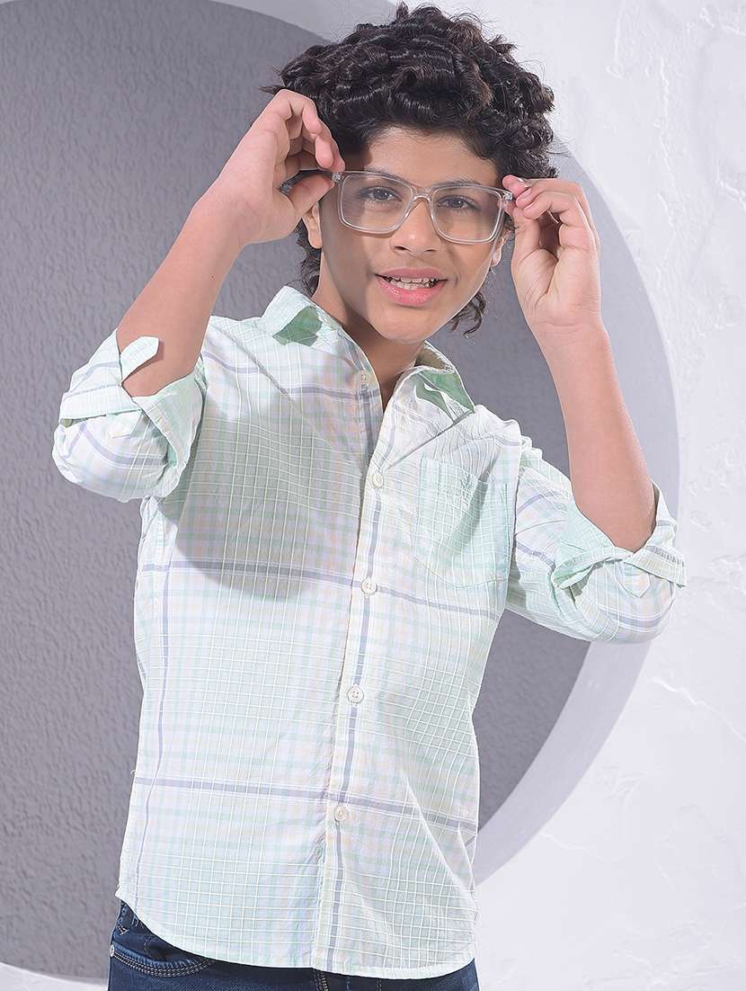 boys collared long sleeve regular fit shirt