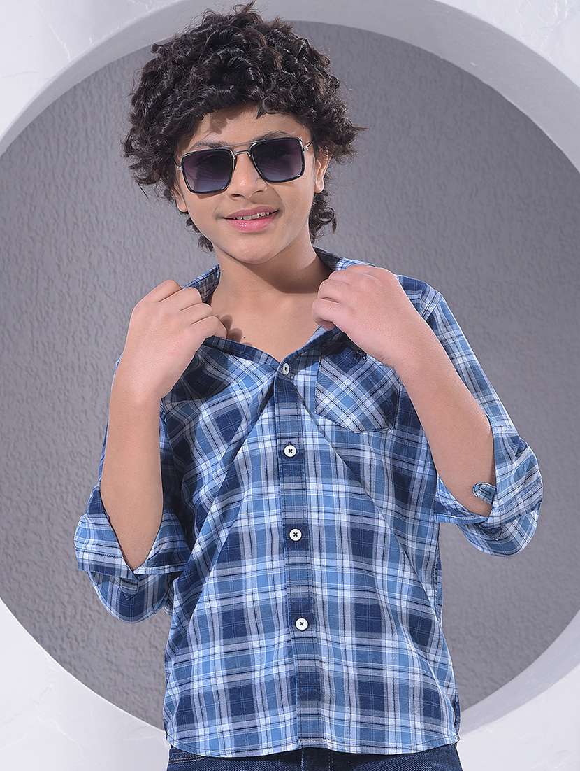 boys collared long sleeve regular fit shirt