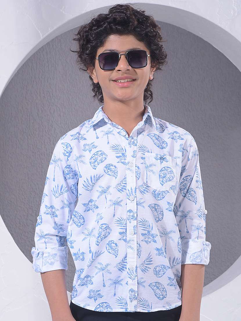 boys collared long sleeve regular fit shirt