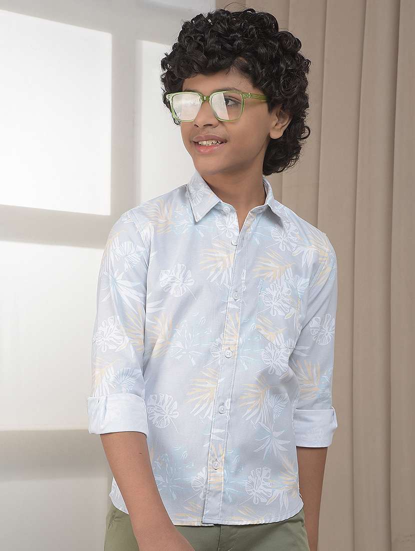 boys collared long sleeve regular fit shirt