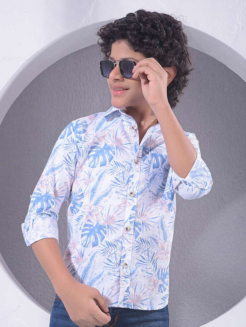 boys collared long sleeve regular fit shirt