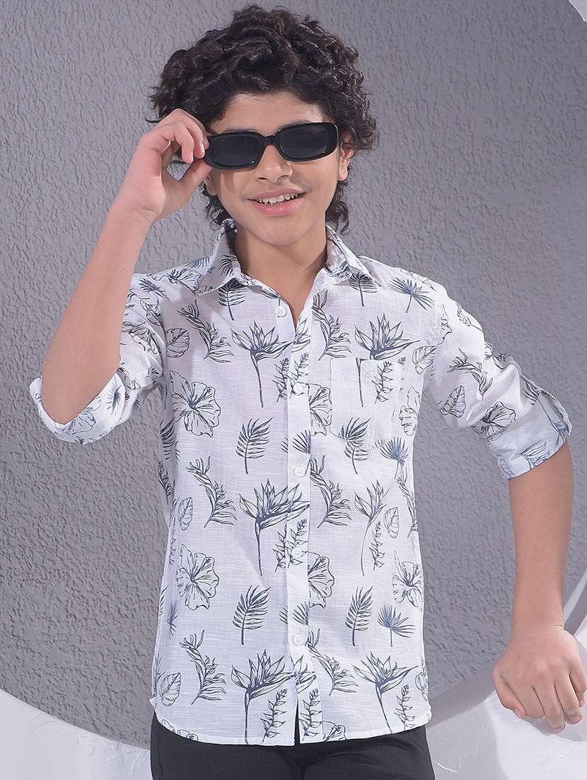 boys collared long sleeve regular fit shirt