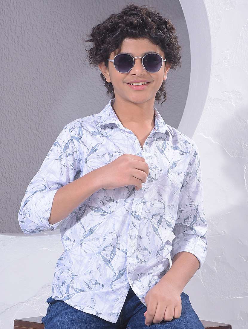 boys collared long sleeve regular fit shirt