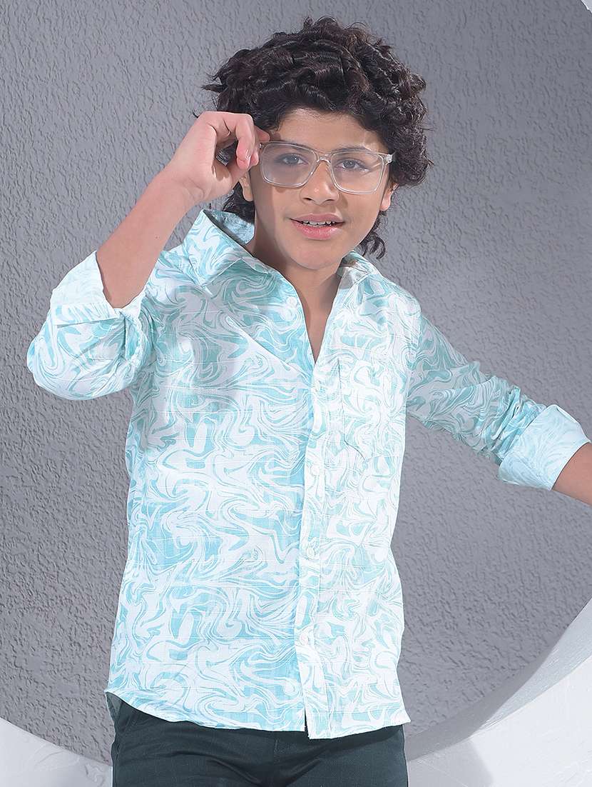 boys collared long sleeve regular fit shirt