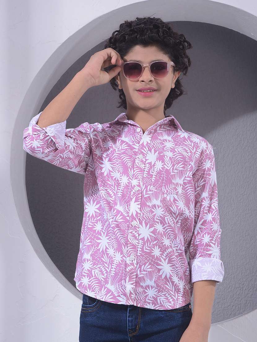 boys collared long sleeve regular fit shirt