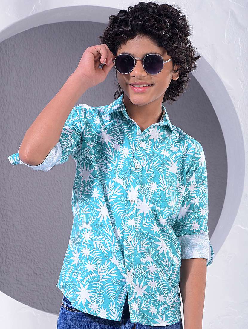 boys collared long sleeve regular fit shirt
