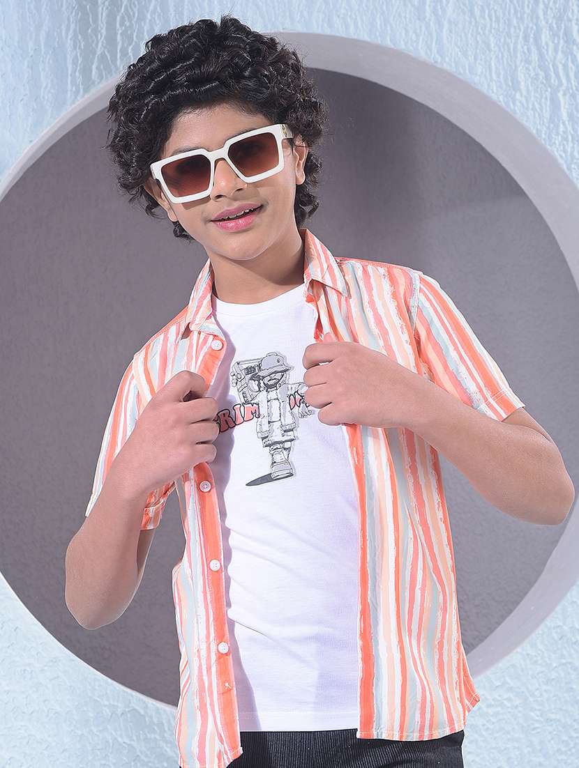 boys collared short sleeve shirt with t-shirt