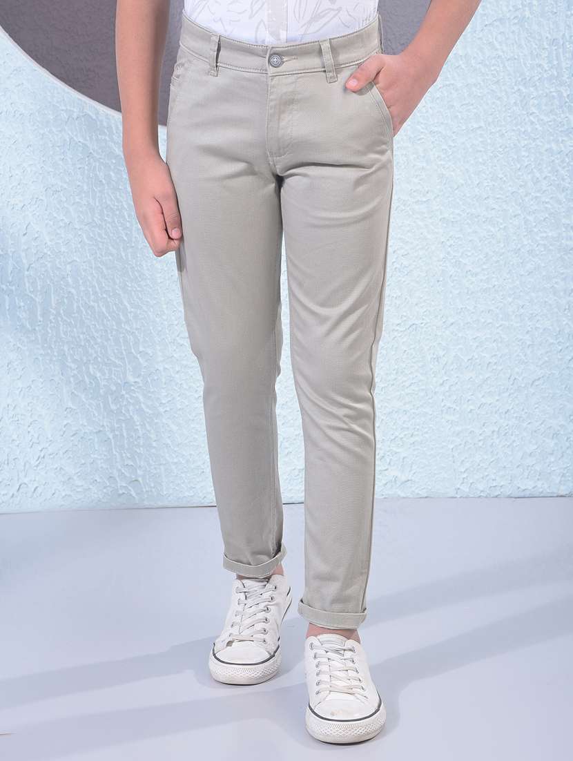 boys solid mid rise chino