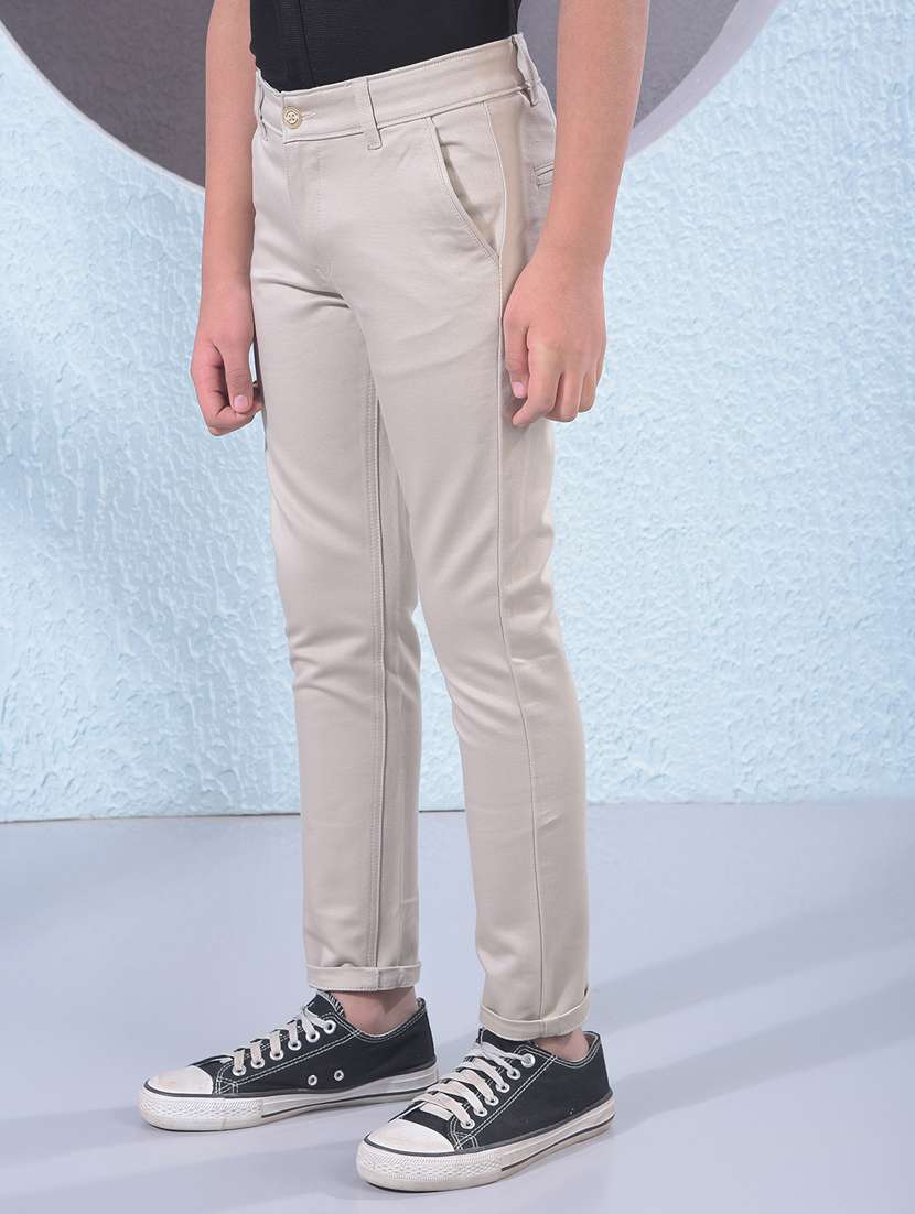 boys solid mid rise chino - 22395479 -  Standard Image - 3