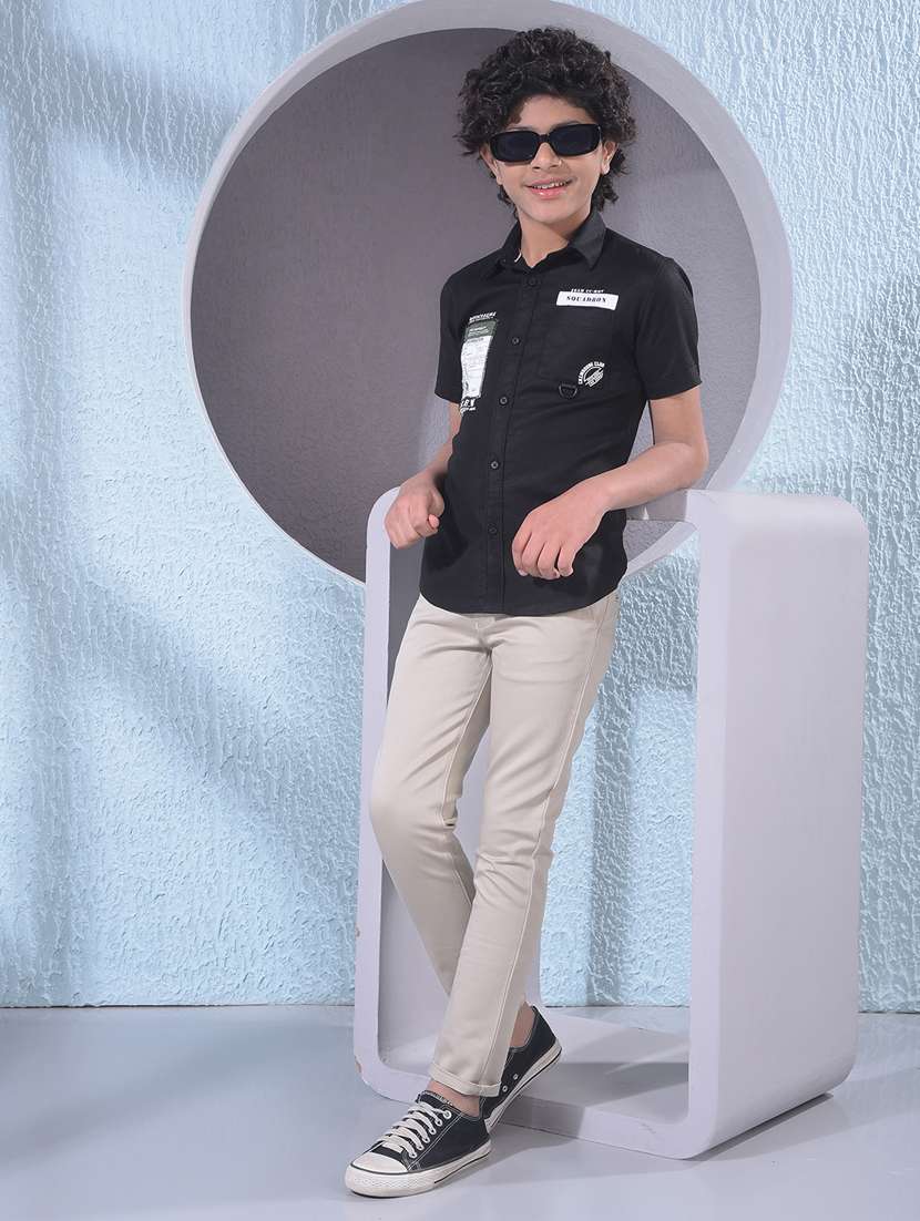 boys solid mid rise chino - 22395479 -  Standard Image - 5