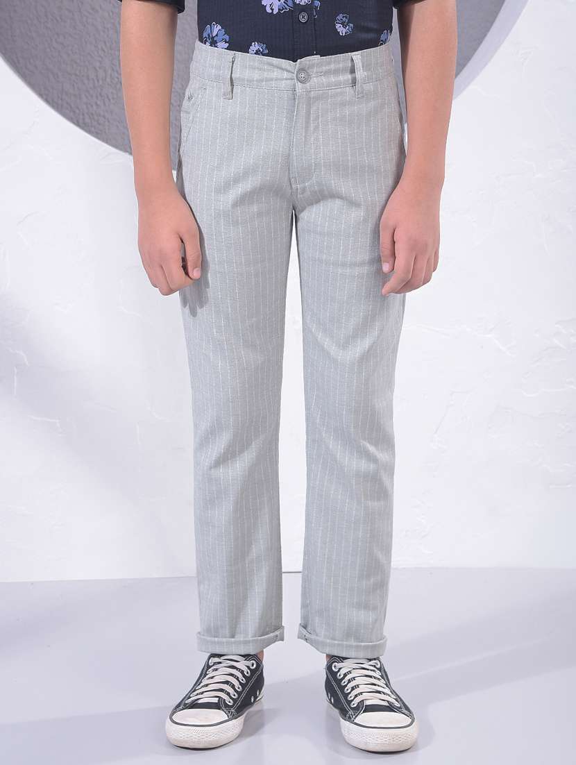 boys striped mid rise chino