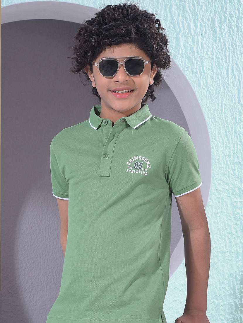 boys printed short sleeve polo t-shirt