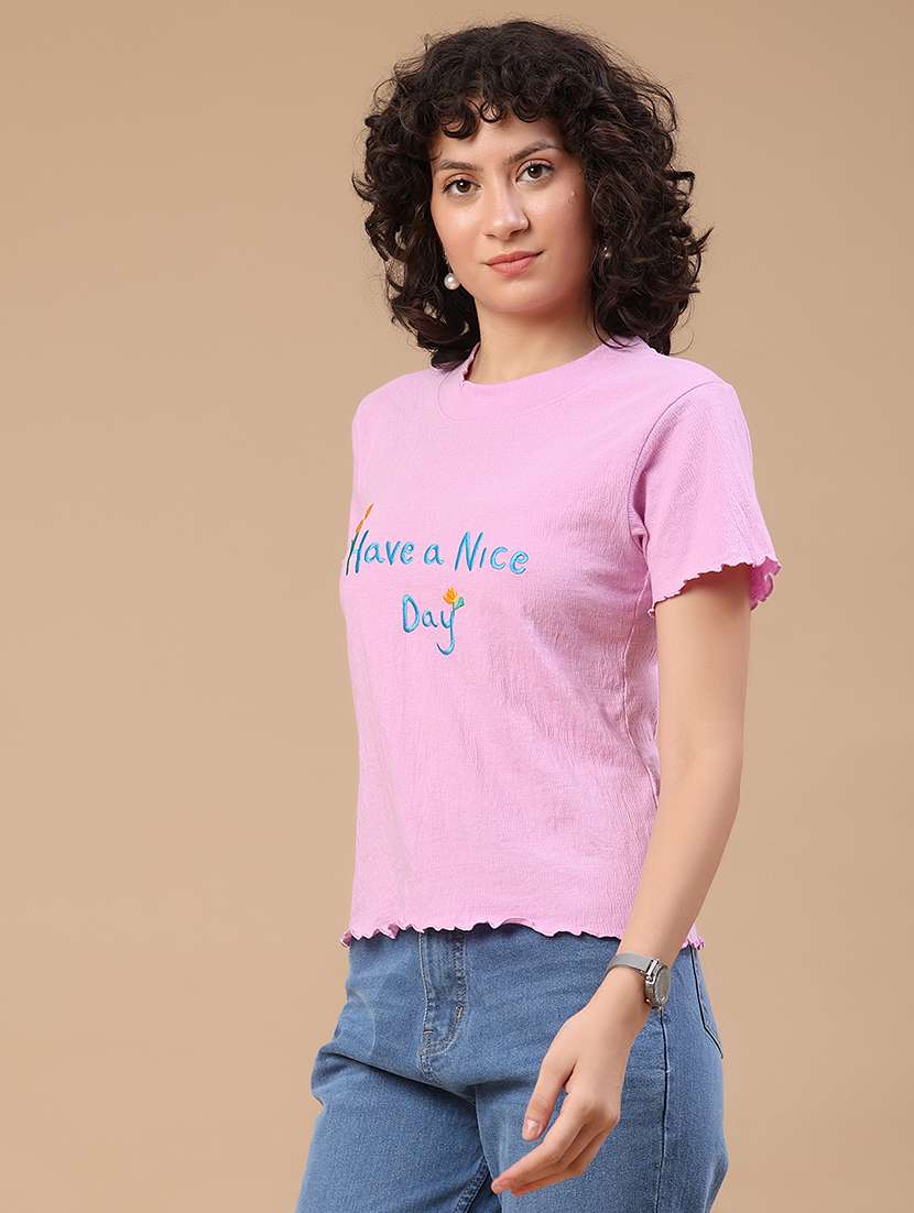 women embroidered short sleeves regular t-shirt - 22395581 -  Standard Image - 3