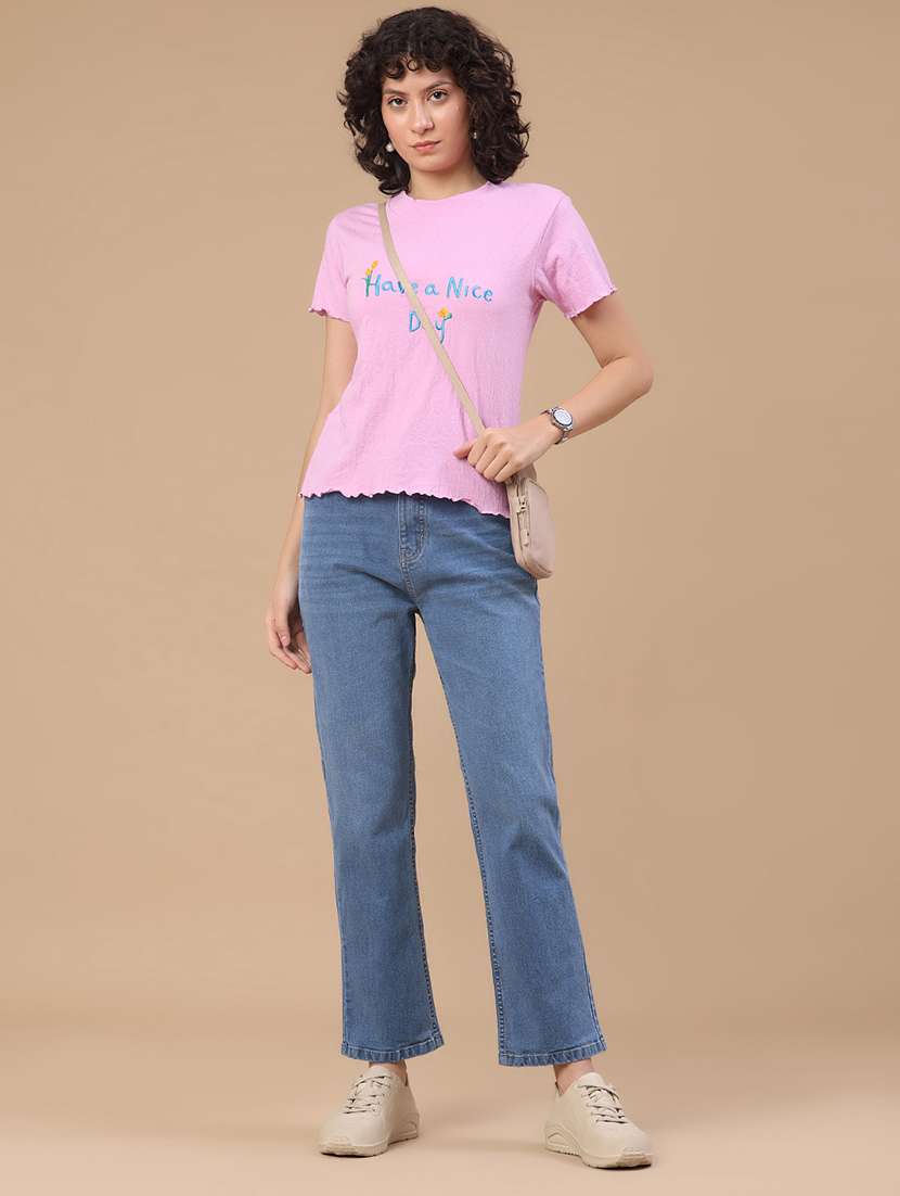 women embroidered short sleeves regular t-shirt - 22395581 -  Standard Image - 5