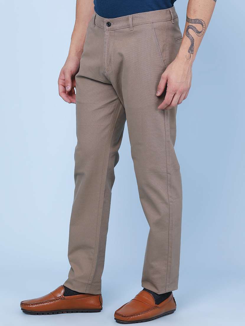 Brown Cotton Chinos Casual Trousers - 22395808 -  Standard Image - 3