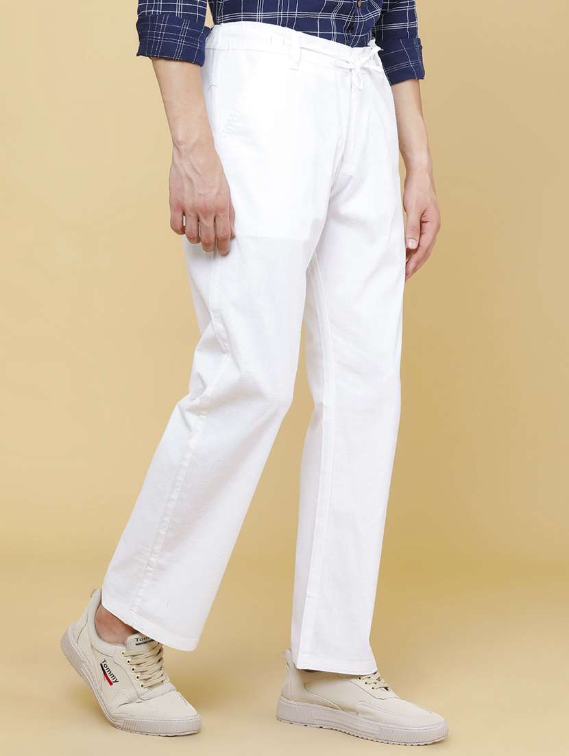 men solid mid rise flat front trouser - 22395825 -  Standard Image - 3