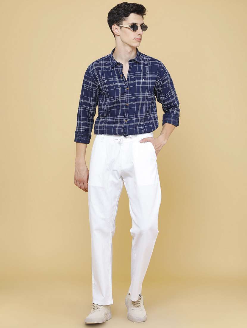 men solid mid rise flat front trouser - 22395825 -  Standard Image - 5