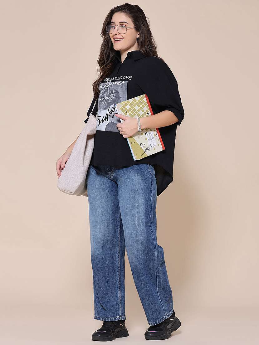 women washed mid rise straight jeans - 22395898 -  Standard Image - 5