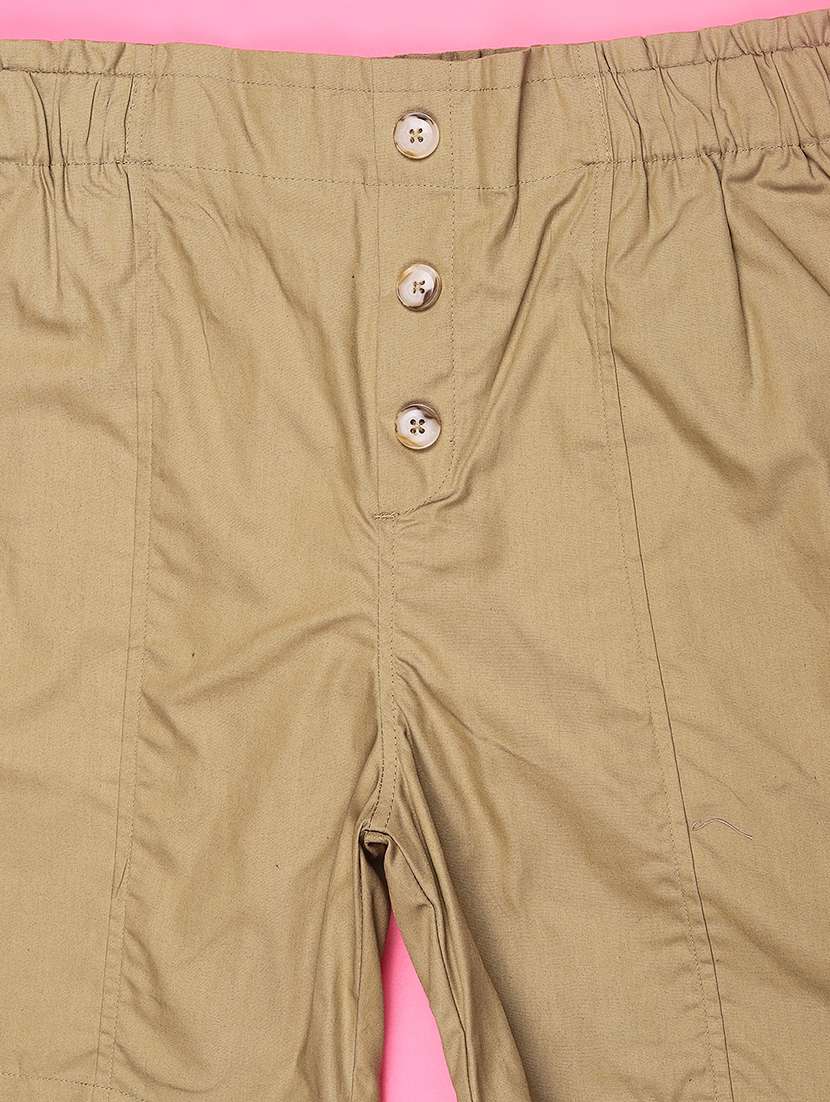 beige cotton shorts & three fourth - 22395955 -  Standard Image - 3