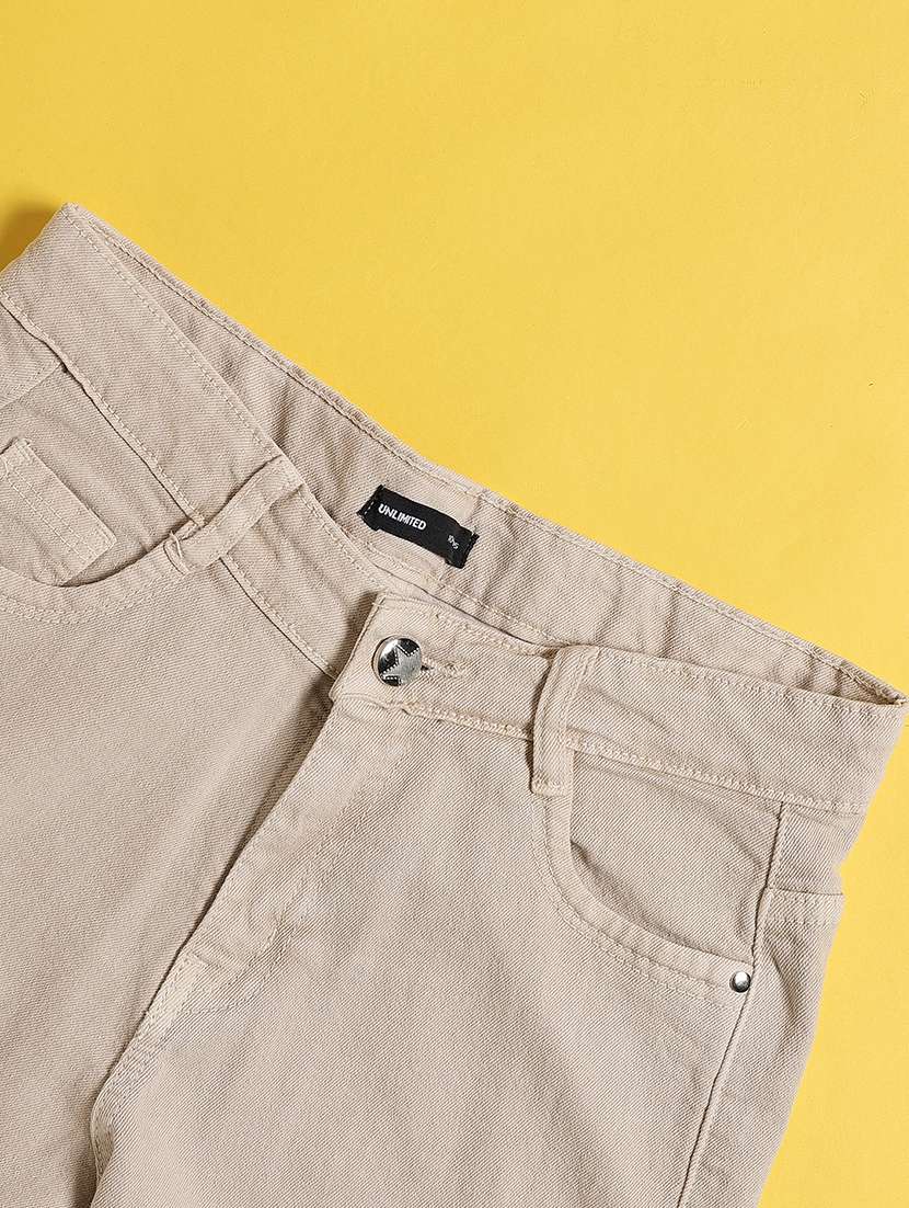 girls solid mid rise regular shorts - 22395956 -  Standard Image - 3
