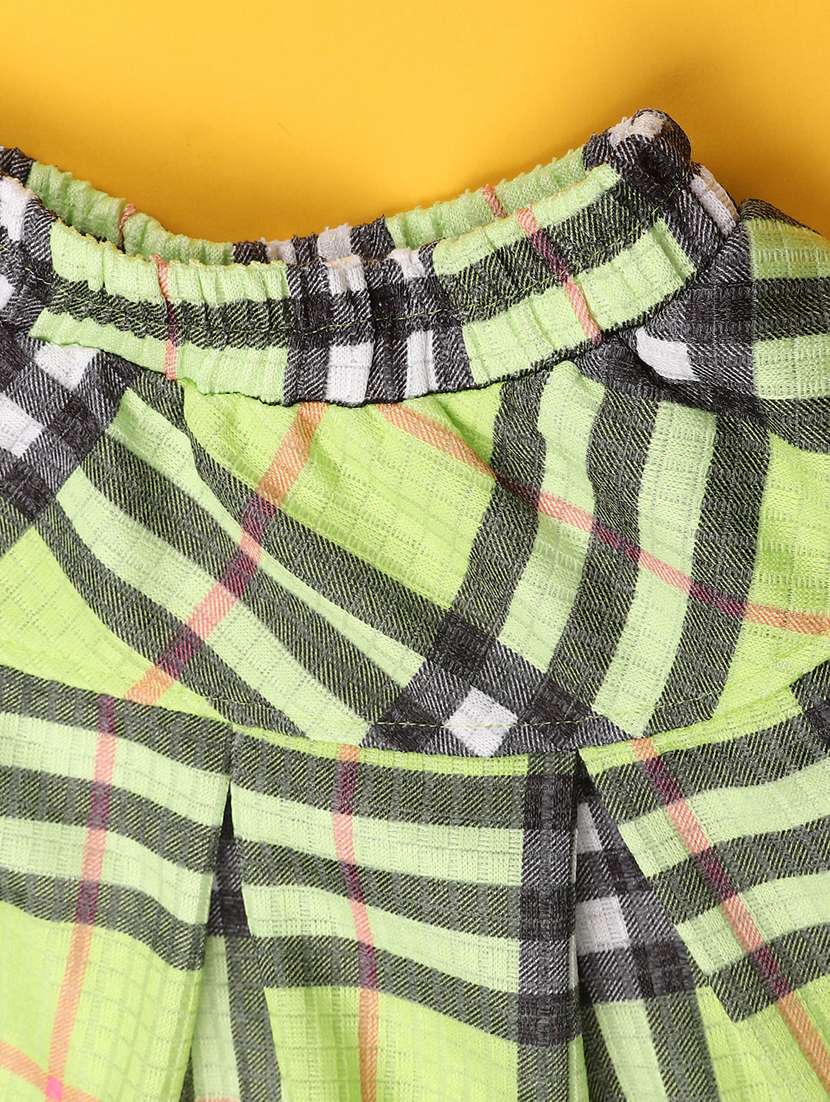 girls checkered short sleeves top and skirt with jacket co-ord set - 22395961 -  Standard Image - 3