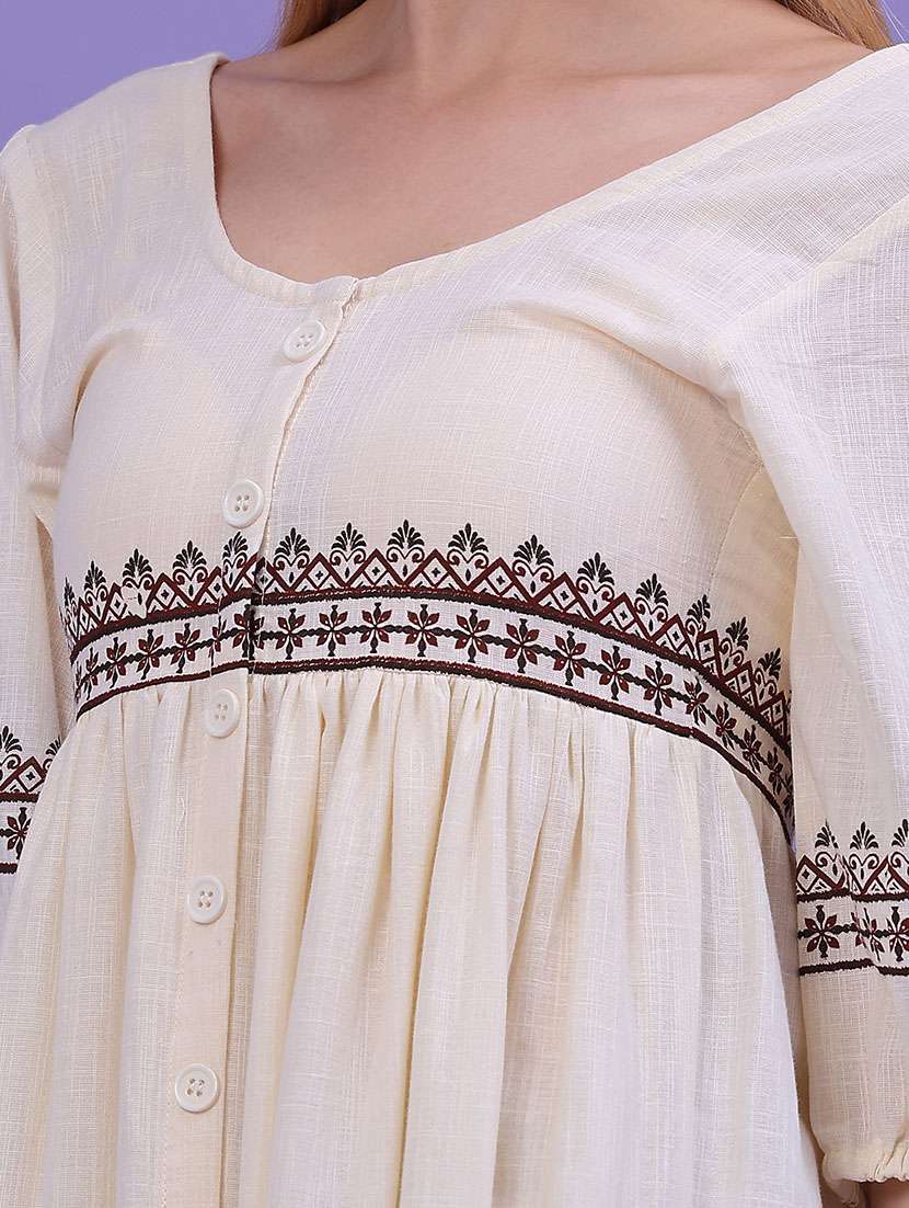 Women Printed Three Quarter Sleeves Tiered Dress - 22396052 -  Standard Image - 5