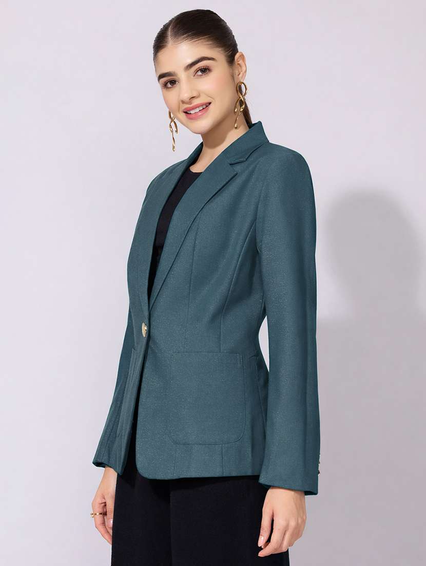 women solid long sleeve single breasted blazer - 22396066 -  Standard Image - 3