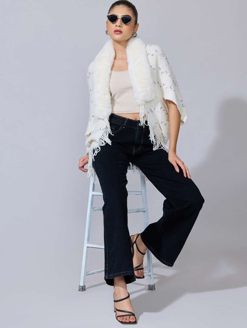 women self designed fur detailed shrug - 22396071 -  Standard Image - 5