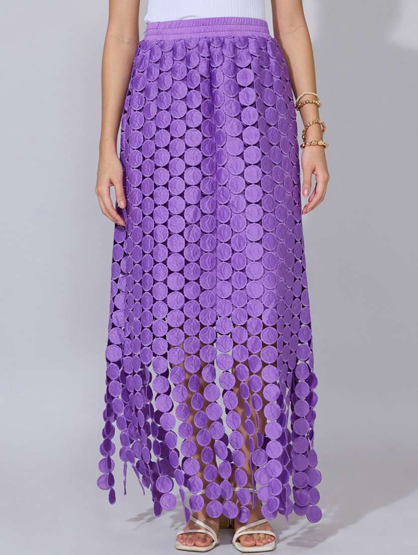 women self designed high rise straight skirt