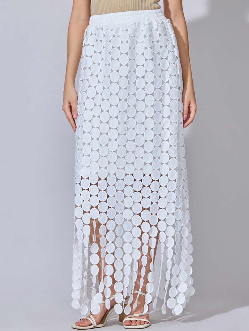 women self designed high rise straight skirt