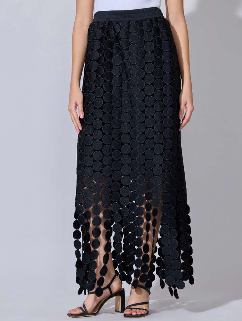 women self designed high rise straight skirt