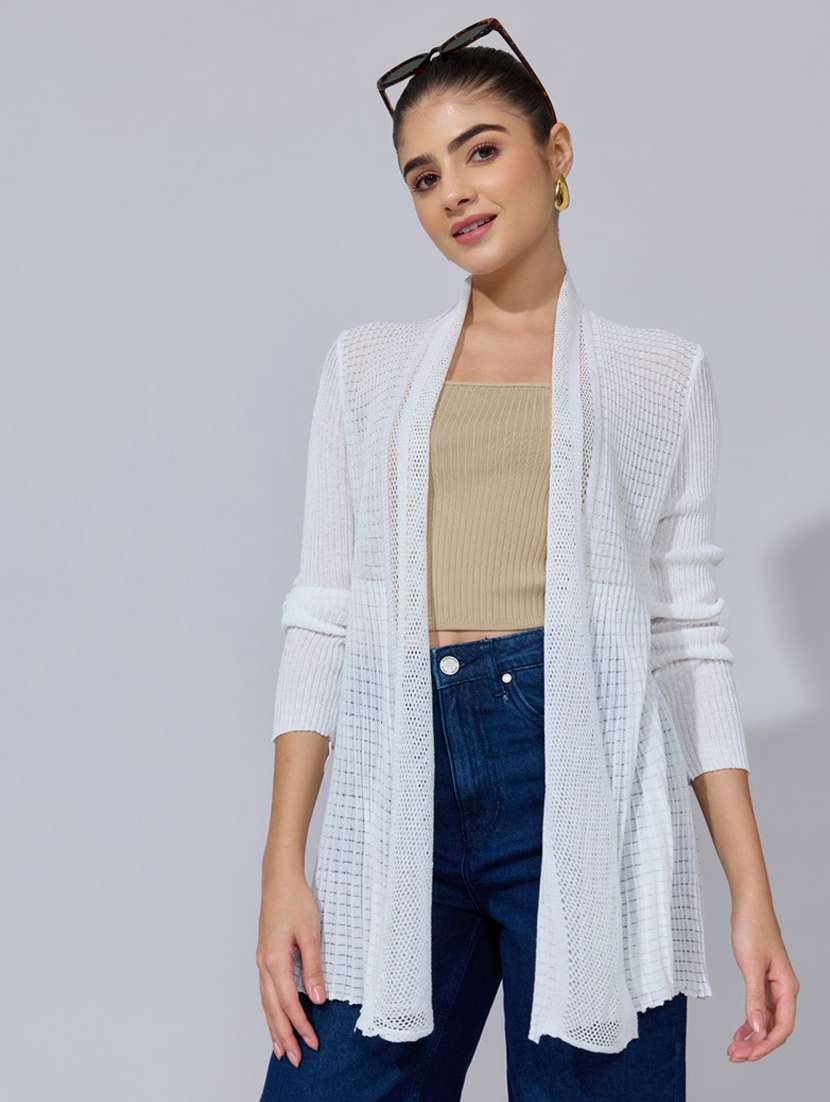 women self designed long sleeve shrug