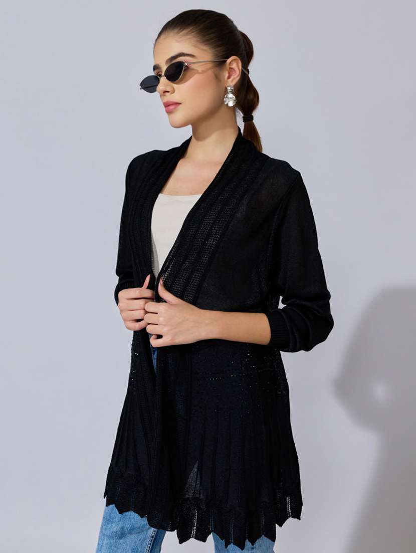 women self designed long sleeve shrug