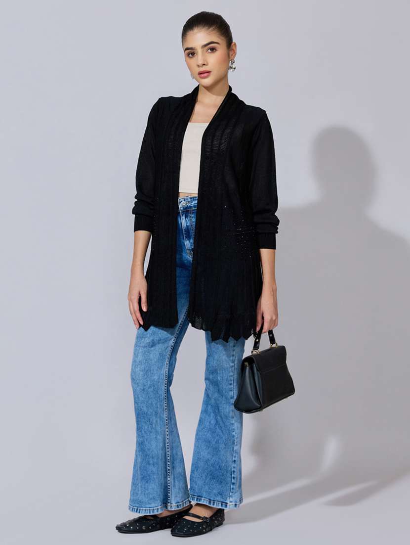 women self designed long sleeve shrug - 22396100 -  Standard Image - 5